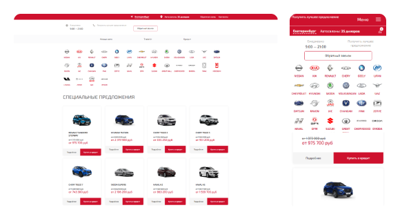 Сайт автосалона